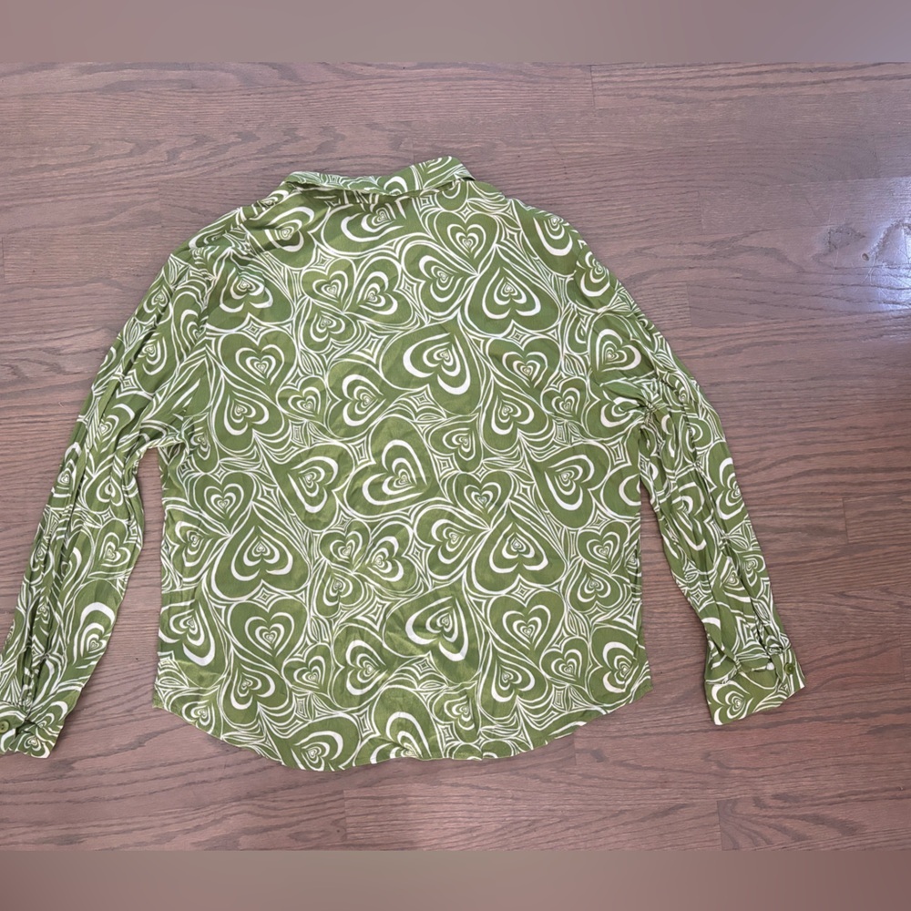 Lisa Says Gah Bailey Lounge top, Wild Hearts Green, 3XL - Picture 3 of 5